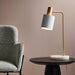 Eli Black or White Marble and Antique Brass Desk Lamp - Lighting.co.za