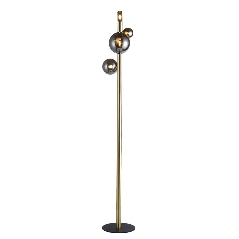 Helium Gold and Smoke Glass Floor Lamp - Lighting.co.za