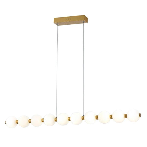 Ripple Linear 10 Light Gold And White Glass LED Pendant Light - Lighting.co.za