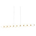Ripple Linear 10 Light Gold And White Glass LED Pendant Light - Lighting.co.za