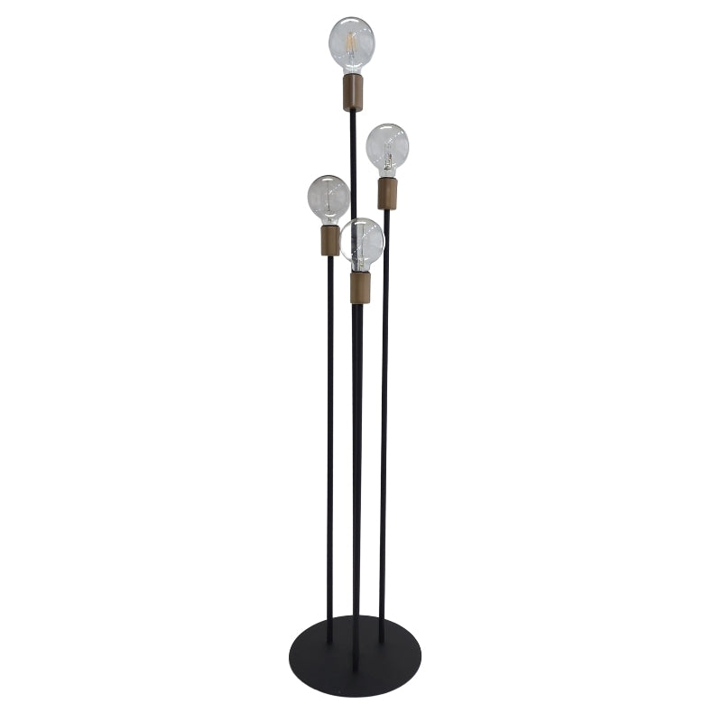 Atom Black | Gold 4 Light Multi Level Floor Lamp - Lighting.co.za
