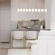 Ripple Linear 10 Light Black And White Glass LED Pendant Light - Lighting.co.za