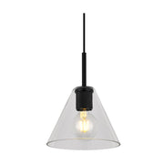 Flow Black | Gold | Chrome Clear Glass Funnel Pendant Light - Lighting.co.za