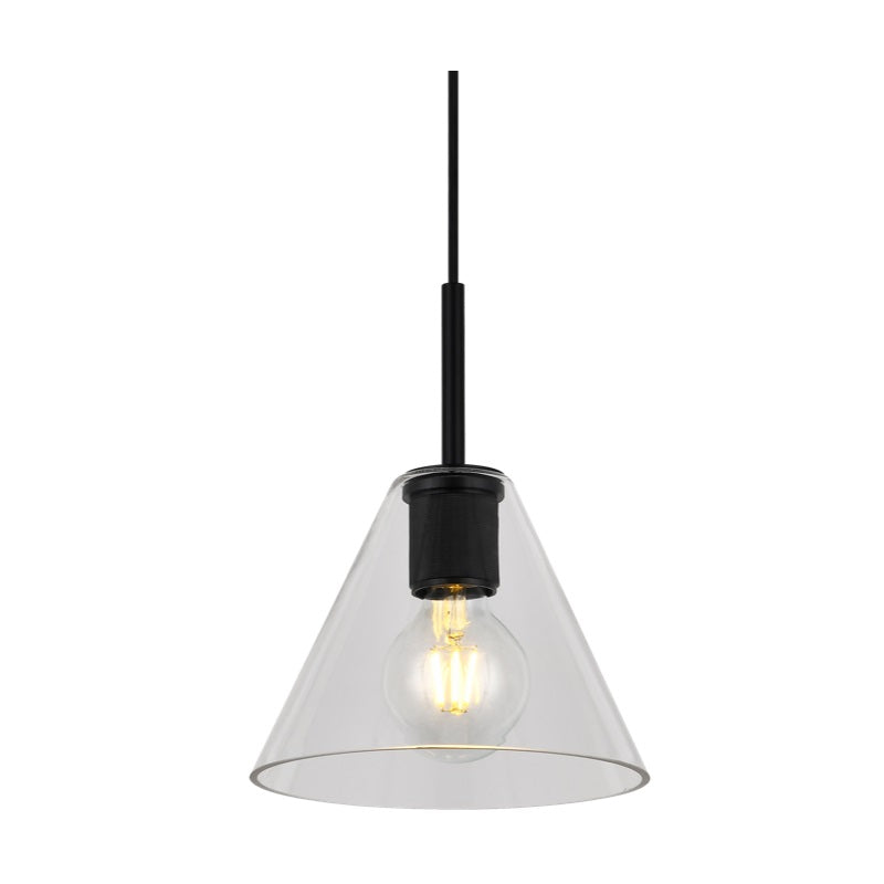Flow Black | Gold | Chrome Clear Glass Funnel Pendant Light - Lighting.co.za