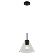Flow Black | Gold | Chrome Clear Glass Funnel Pendant Light - Lighting.co.za