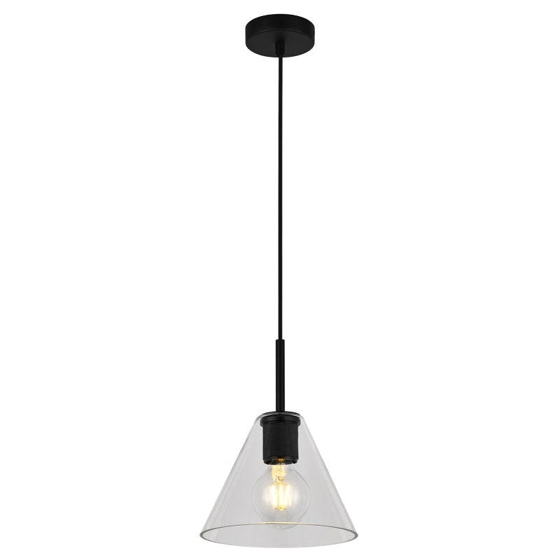 Flow Black | Gold | Chrome Clear Glass Funnel Pendant Light - Lighting.co.za