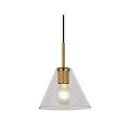 Flow Black | Gold | Chrome Clear Glass Funnel Pendant Light - Lighting.co.za