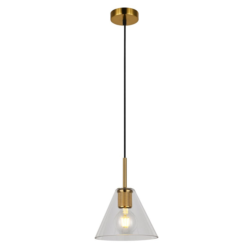 Flow Black | Gold | Chrome Clear Glass Funnel Pendant Light - Lighting.co.za