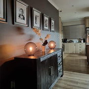 Global Opal | Amber | Smoke Grey Table Lamp - Lighting.co.za