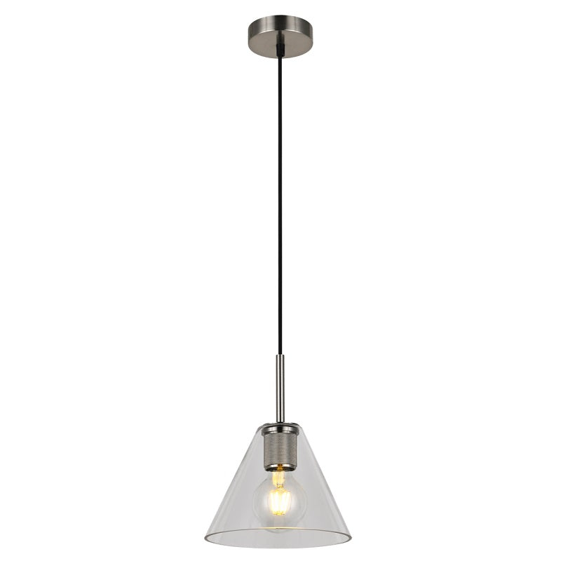 Flow Black | Gold | Chrome Clear Glass Funnel Pendant Light - Lighting.co.za