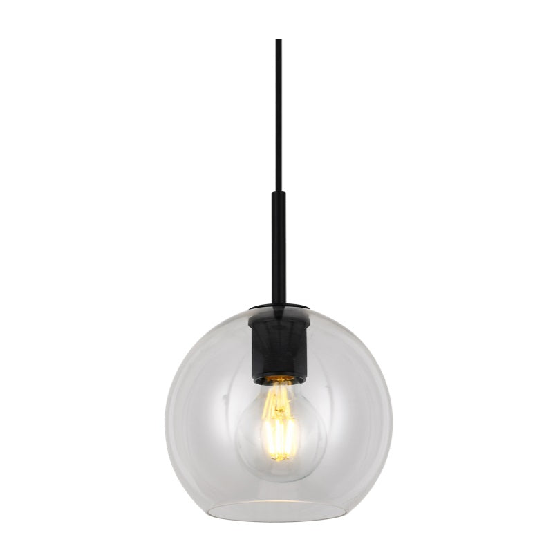 Flow Black | Gold | Chrome Clear Glass Ball Pendant Light - Lighting.co.za