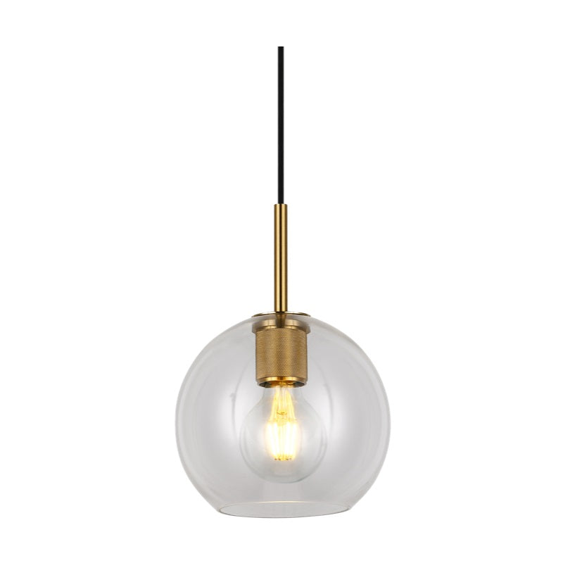 Flow Black | Gold | Chrome Clear Glass Ball Pendant Light - Lighting.co.za