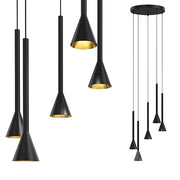 Cortaderas Flute Slim Black Gold Cluster Pendant Light - Lighting.co.za