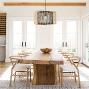 Dune Woven Rattan Natural and Black Bamboo Pendant Light - Lighting.co.za