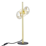 Blanche Gold and Amber Glass 3 Light Table Lamp - Lighting.co.za