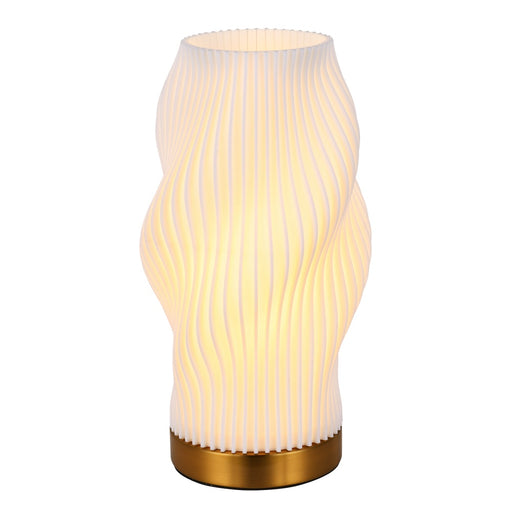Alouette Brass Look and White Shade Table Lamp - Lighting.co.za