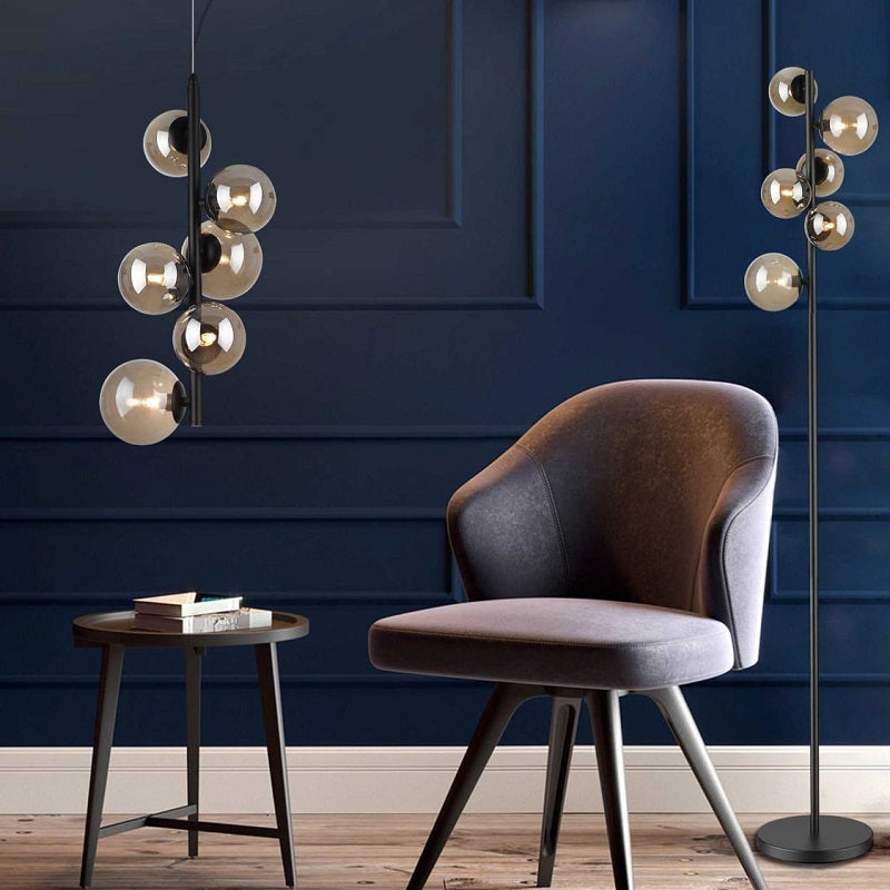 Foam Black and Smoke Glass Floor Lamp - Lighting.co.za