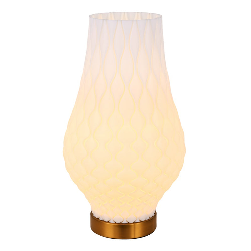 Paris Brass Look and White Shade Table Lamp - Lighting.co.za