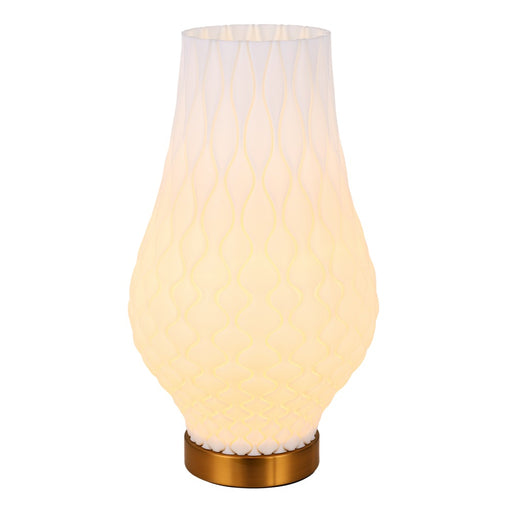 Paris Brass Look and White Shade Table Lamp - Lighting.co.za