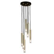 Bosco 7 Light Cluster Gold and Black Chandelier - Lighting.co.za