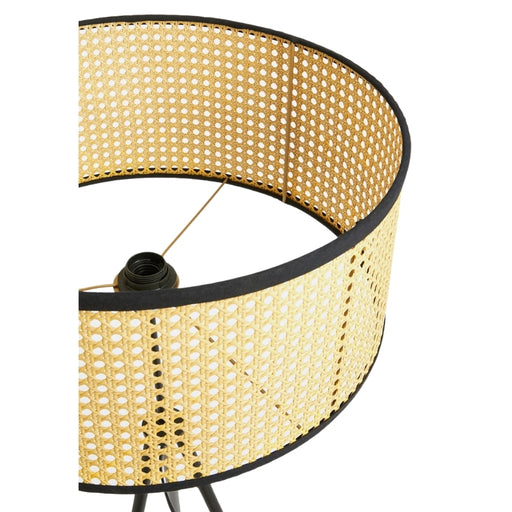 Odile Natural Dutch Weave Shade with Black Tripod Floor Lamp - Lighting.co.za