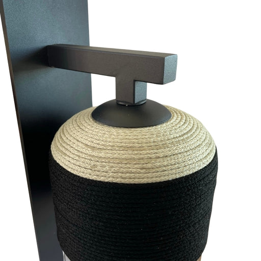 Mungo Black and Woven Rope Wall Light - Lighting.co.za