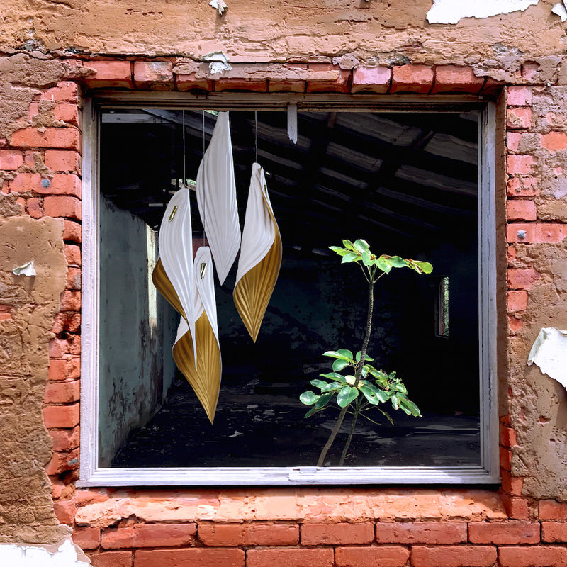 Blade Leaf Leather Pendant Light 3 Sizes - Lighting.co.za