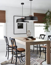 Bara Black or White and Wood Look Nordic Pendant Light - Lighting.co.za