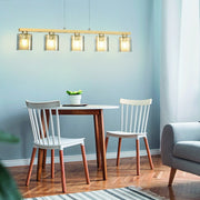 Castralvo Wood and Shade Linear Pendant Light - Lighting.co.za
