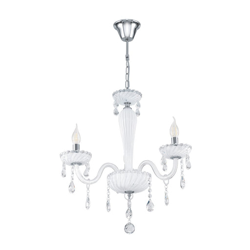 Carpento 3 | 5 | 8 Light White and Crystal Glass Chandelier - Lighting.co.za