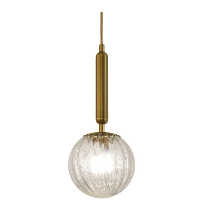Milano Black or Antique Brass with Clear | Smoke Glass Pendant Light - Lighting.co.za