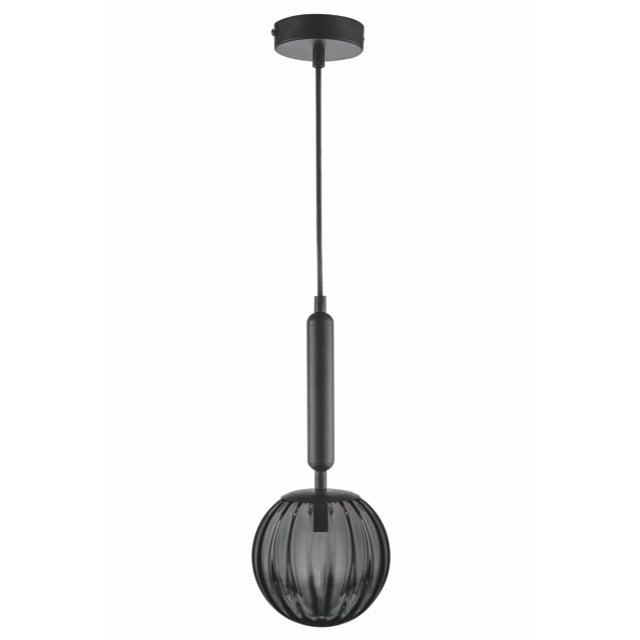Milano Black or Antique Brass with Clear | Smoke Glass Pendant Light - Lighting.co.za