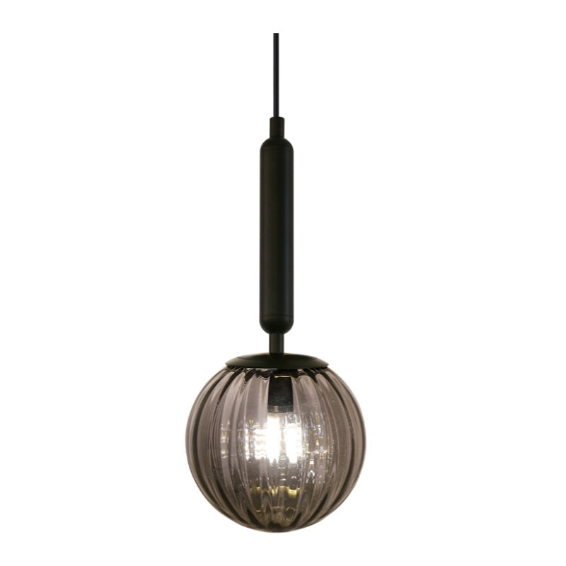Milano Black or Antique Brass with Clear | Smoke Glass Pendant Light - Lighting.co.za