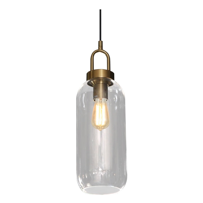 Ebbe Tall Clear and Antique Brass Pendant Light - Lighting.co.za