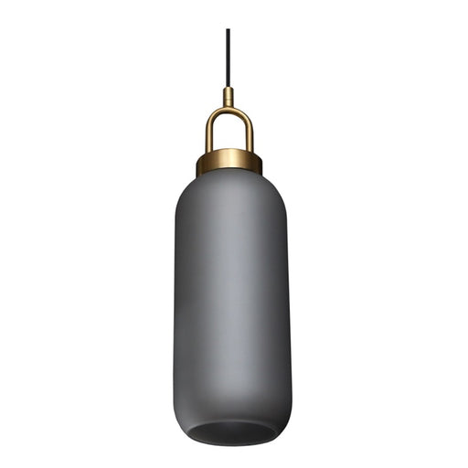 Ebbe Tall Smoke Glass and Antique Brass Pendant Light - Lighting.co.za