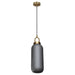 Ebbe Tall Smoke Glass and Antique Brass Pendant Light - Lighting.co.za