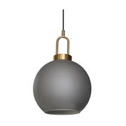 Ebbe Round Smoke Grey Glass and Antique Brass Pendant Light - Lighting.co.za