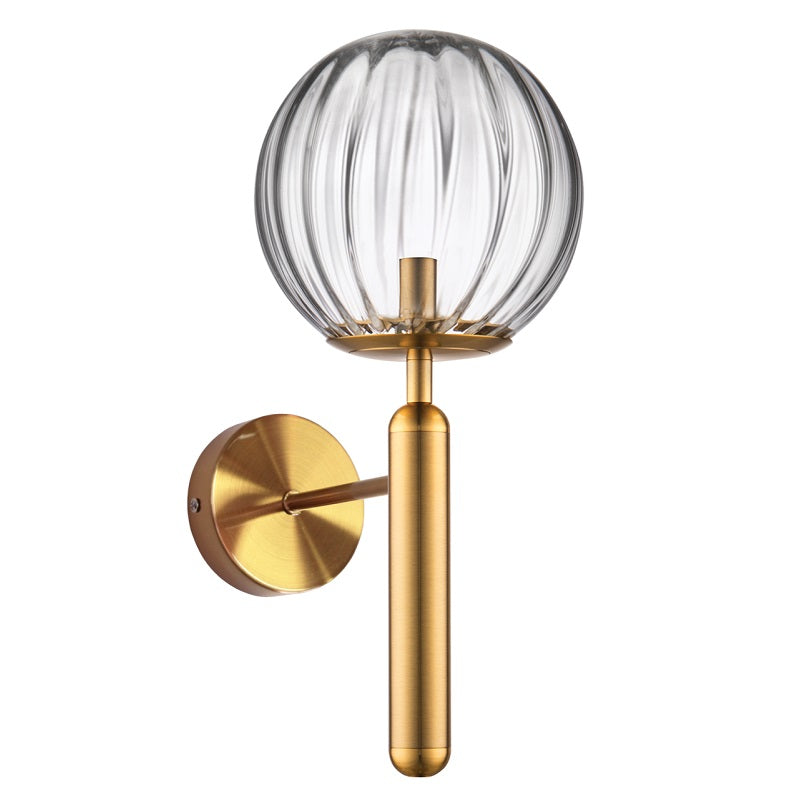 Milano Black or Antique Brass with Clear | Smoke Glass Wall Light - Lighting.co.za