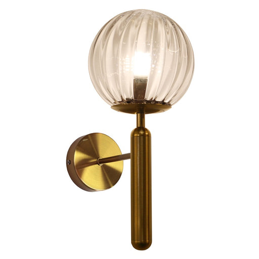 Milano Black or Antique Brass with Clear | Smoke Glass Wall Light - Lighting.co.za