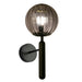 Milano Black or Antique Brass with Clear | Smoke Glass Wall Light - Lighting.co.za