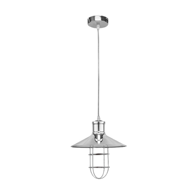 Industrial Cage Hat Chrome | Black | White Pendant Light - Lighting.co.za
