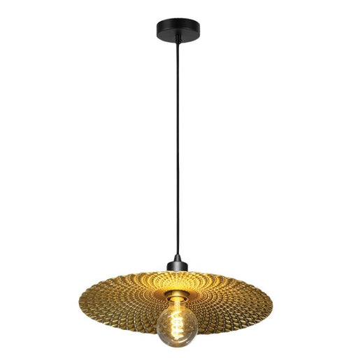 Hammered Look Round Gold Disk Pendant Light 2 Sizes - Lighting.co.za