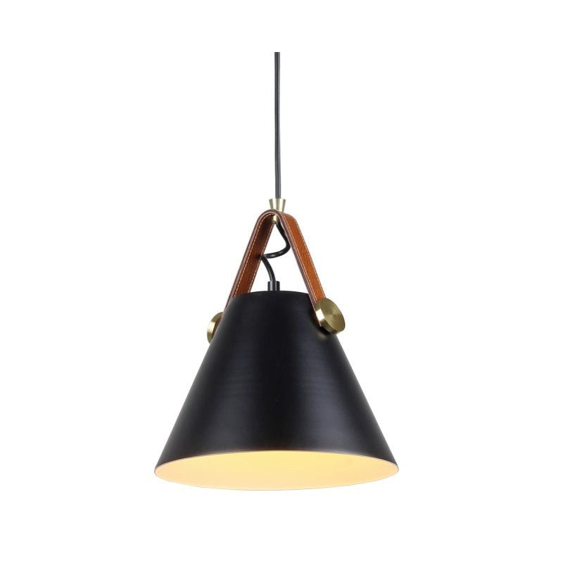 Holly Copper | Silver | Black | White Nordic Leather Strap Pendant Light 2 Sizes - Lighting.co.za
