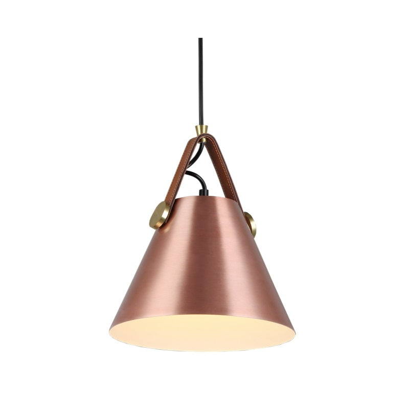 Holly Copper | Silver | Black | White Nordic Leather Strap Pendant Light 2 Sizes - Lighting.co.za