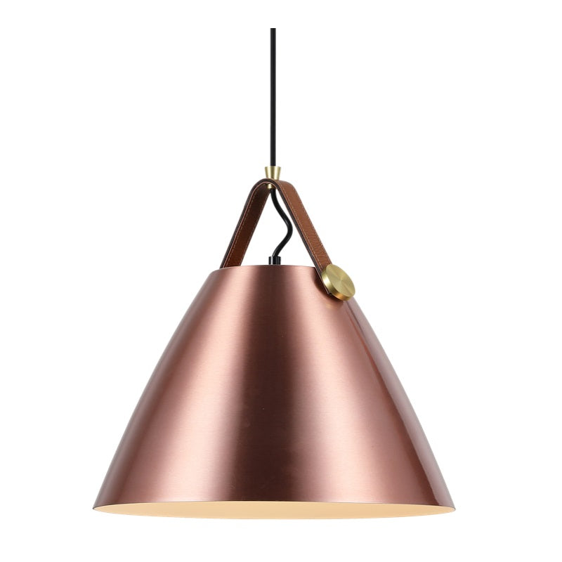 Holly Copper | Silver | Black | White Nordic Leather Strap Pendant Light 2 Sizes - Lighting.co.za