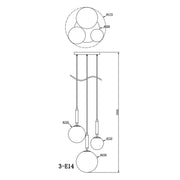 Milano 3 Light Slim Frosted White Glass and Antique Brass Pendant Light - Lighting.co.za