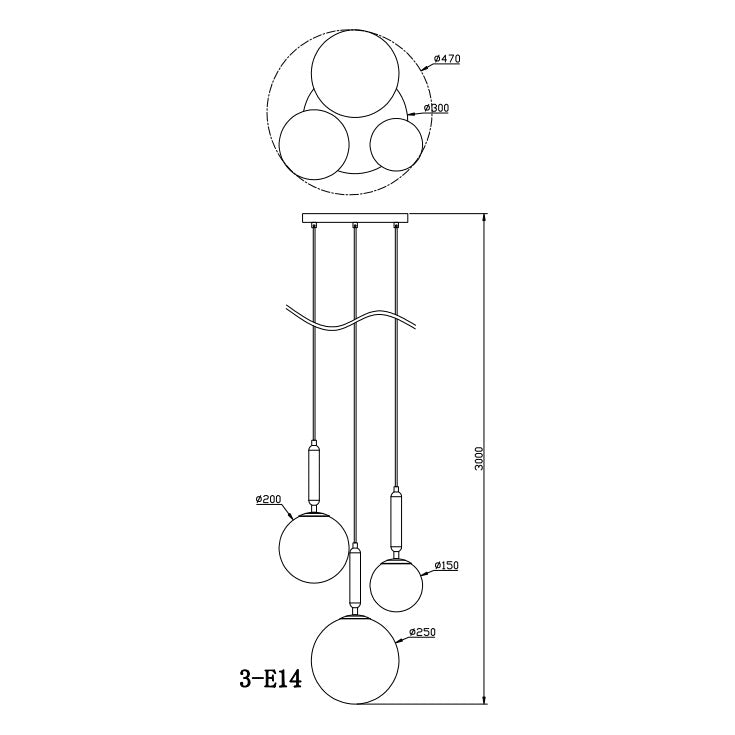 Milano 3 Light Slim Frosted White Glass and Antique Brass Pendant Light - Lighting.co.za