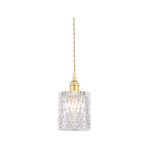 Arla Satin Gold Vintage Round Cut Glass Pendant Light - Lighting.co.za