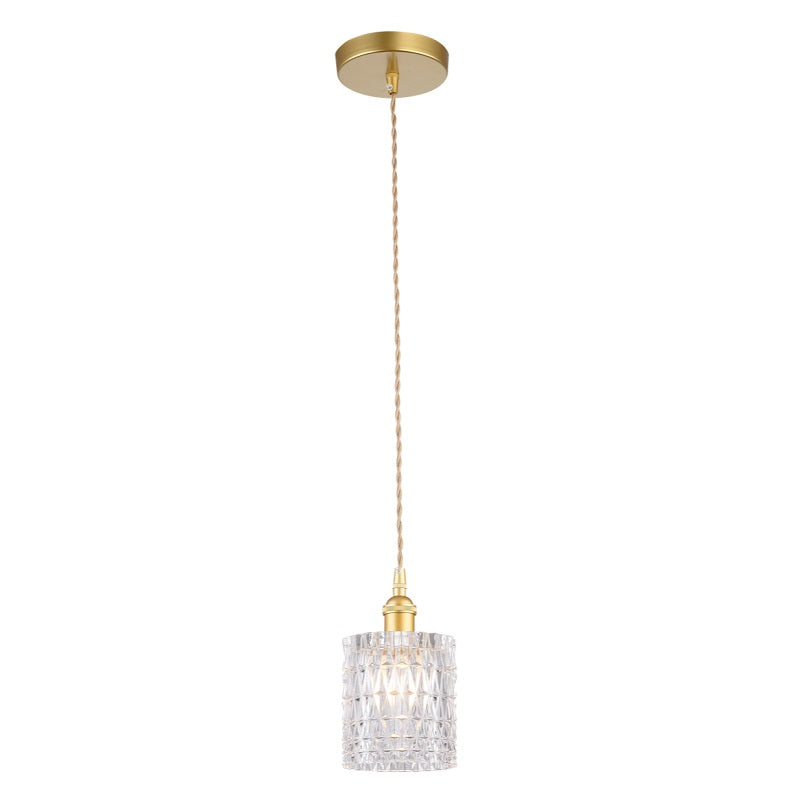 Arla Satin Gold Vintage Round Cut Glass Pendant Light - Lighting.co.za