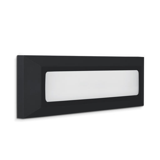 Ozo Alaina Slim Rectangular Black | Grey CTC LED Outdoor Step Wall Light - Lighting.co.za